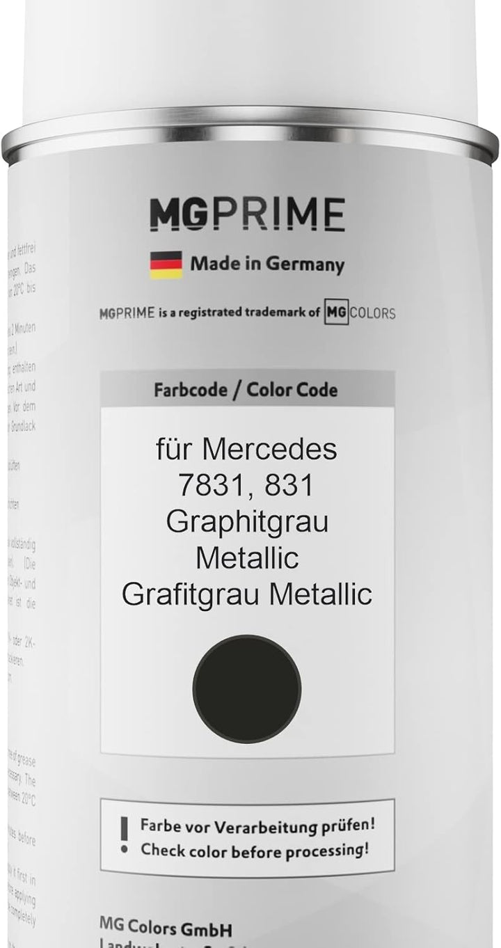 MG PRIME Autolack 2K Spraydosen Set für Mercedes 7831/831 Graphitgrau Metallic/Grafitgrau Metallic B