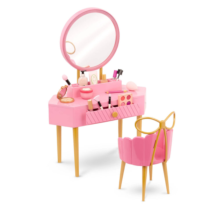 Our Generation - Fabulous Fun Vanity Set - Pinker Schminktisch & Stuhl Set - Spiel - Make-up & Spieg