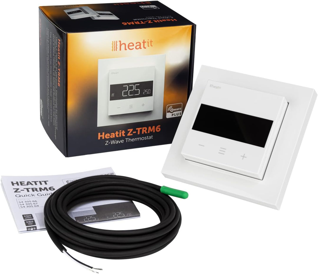Heatit Z-TRM6 Z-Wave Plus Thermostat Raumregler mit EXT. Sensor für Fussbodenheizung elektrisch und