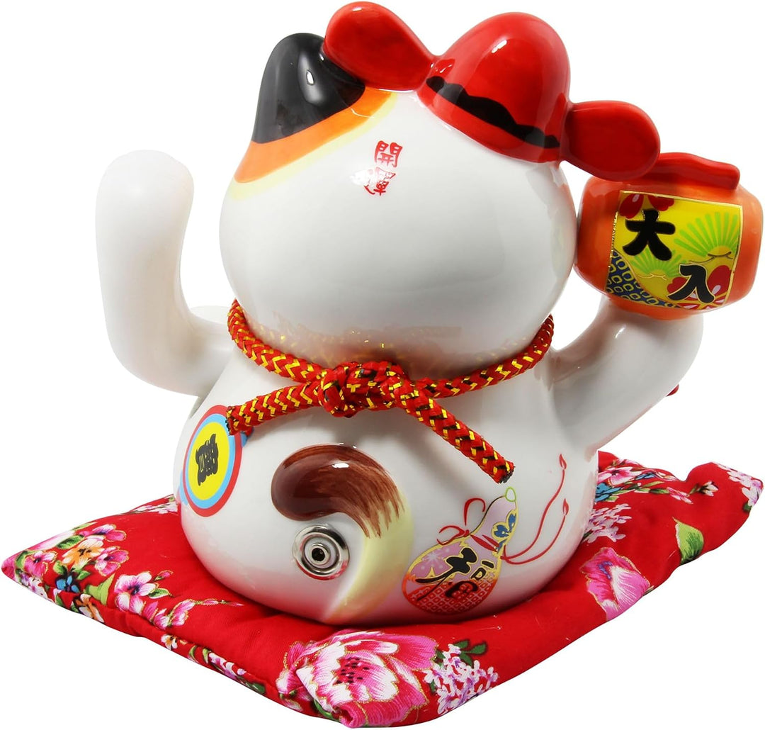 Freak Scene Glückskatze - Maneki-Neko - Winkekatze aus Porzellan 15,5 cm weiss - Maneki Neko 03
