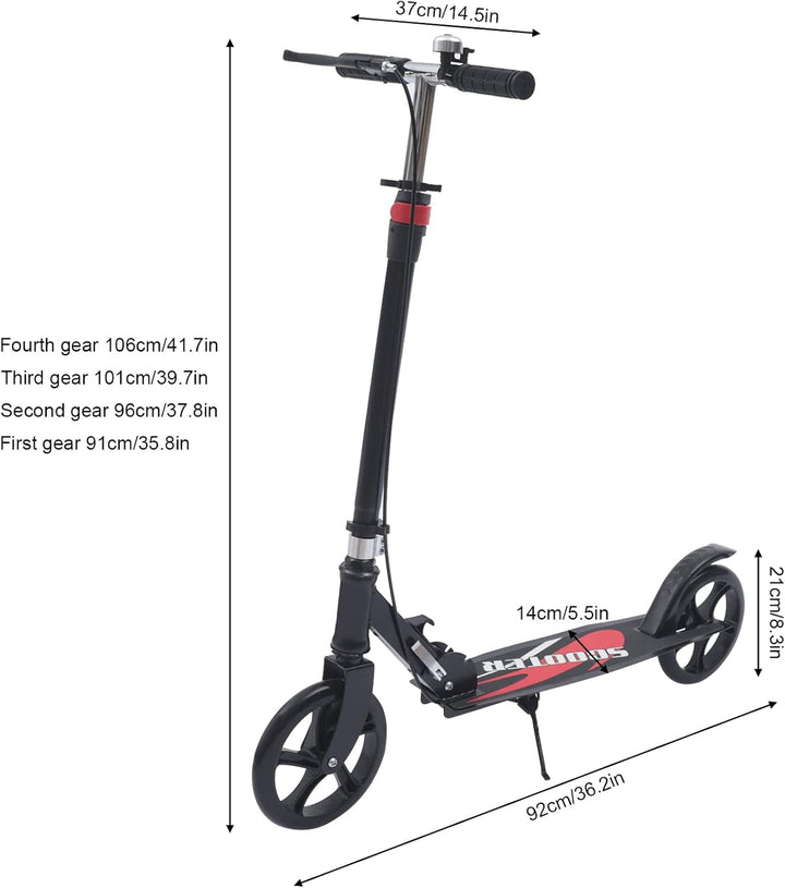 Tretroller Klappbar,City Scooter Roller fur Erwachsene Kinder Höhenverstellbar mit breiter &Dicker P