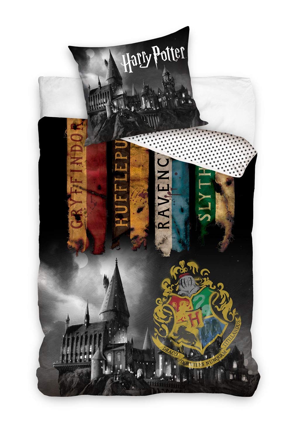 Harry Potter Bettbezug mit Kissenbezug 140x200 + 60x70 cm Wende Baumwolle