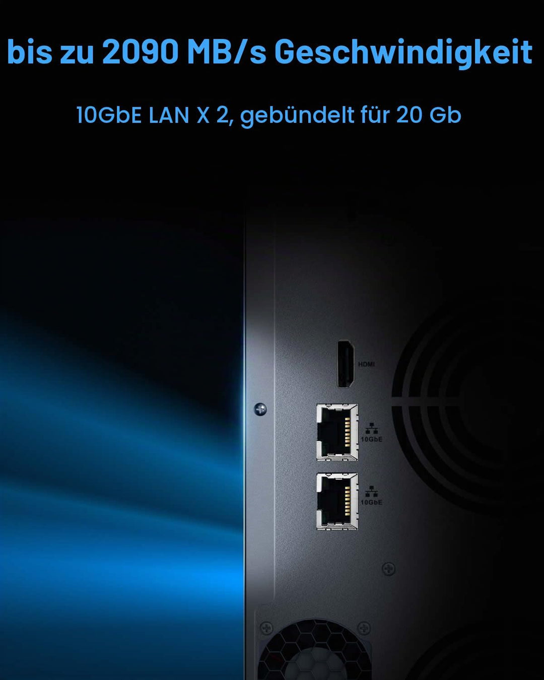 TERRAMASTER T9-500 Pro NAS Speicher - 9Bay Core i7 1255U 10 Kerne 12 Threads CPU, 16GB DDR5, 10GbE X