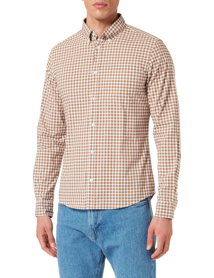s.Oliver Slim: Karohemd aus Baumwollstretch 3XL Brown, 3XL Brown