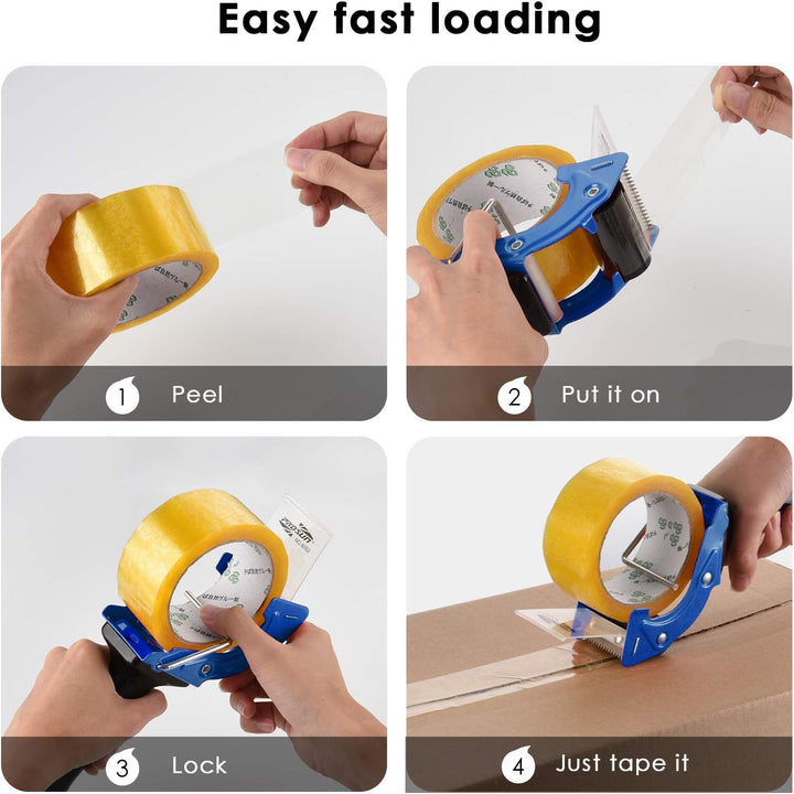 PROSUN Packetband Handabroller mit Bremse Metallgehäuse Schnell Reload Klebebandabroller, Paketklebe