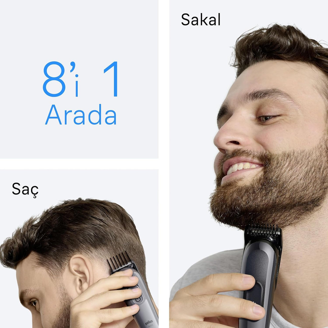 Braun Series 3 Multifunktions Körperpflege Set, 8 in 1, extrem scharfe Klinge, 14 Längeneinstellunge