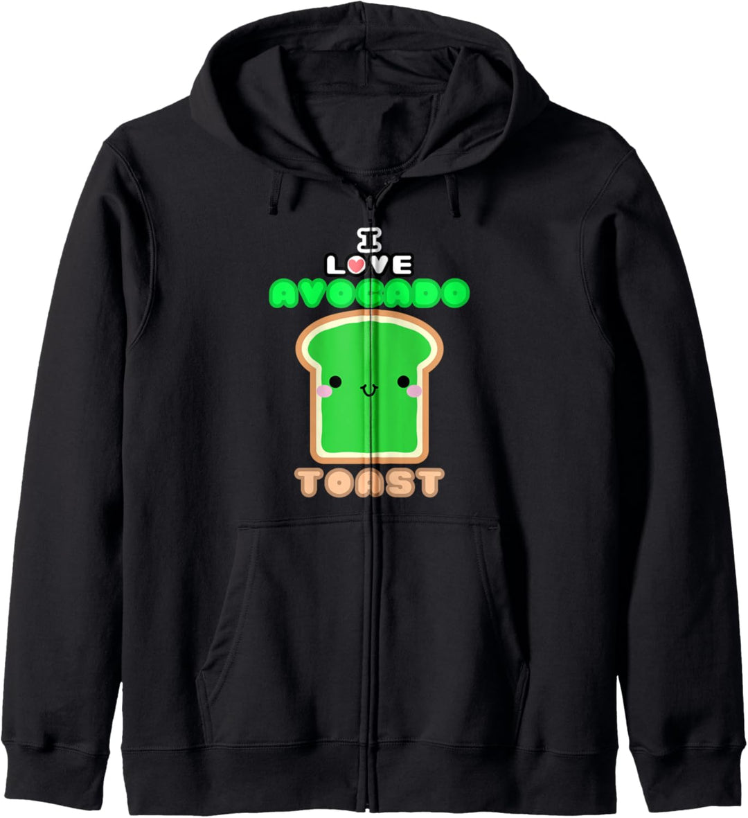 I Love Avocado Toast Halloween süsses lustiges Kostüm Grafik Kapuzenjacke