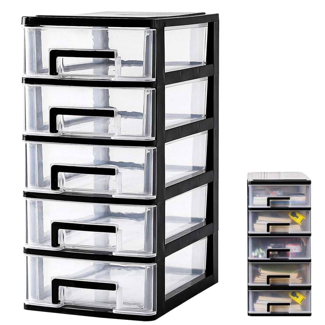 Schubladenschrank Kunststoff Büro, Datei Schrank Schublade, 5 Tier Aufbewahrungsbox mit Schubladenbo