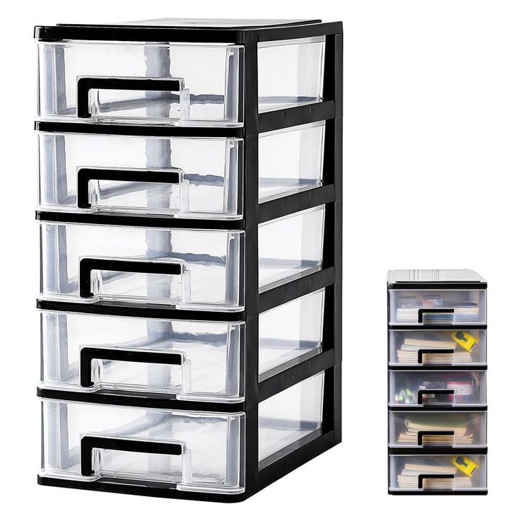 Schubladenschrank Kunststoff Büro, Datei Schrank Schublade, 5 Tier Aufbewahrungsbox mit Schubladenbo