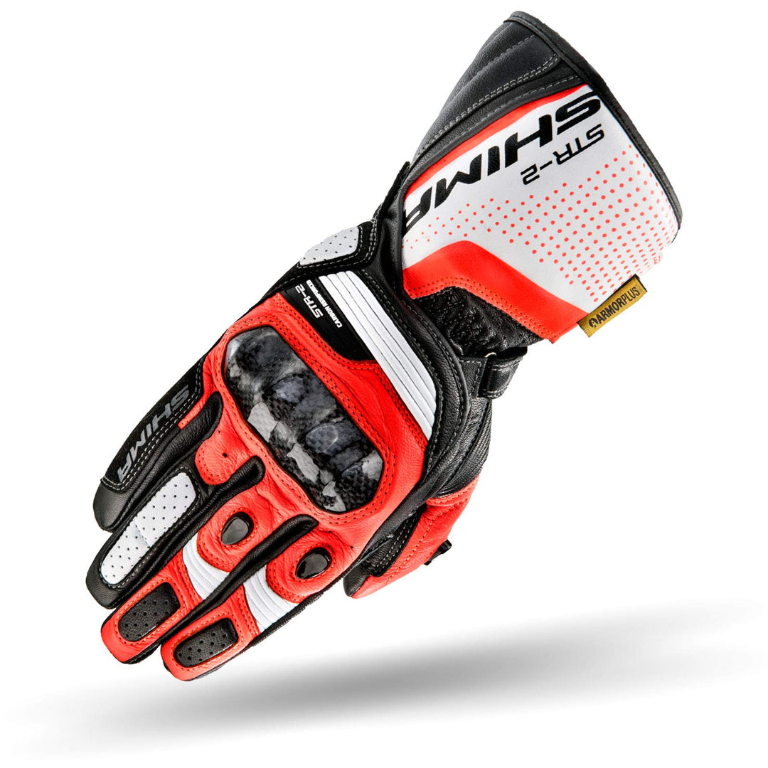 SHIMA STR-2 Motorradhandschuhe Herren - Touchscreen, Sommer, Sport Leder Handschuhe mit Carbon Knöch