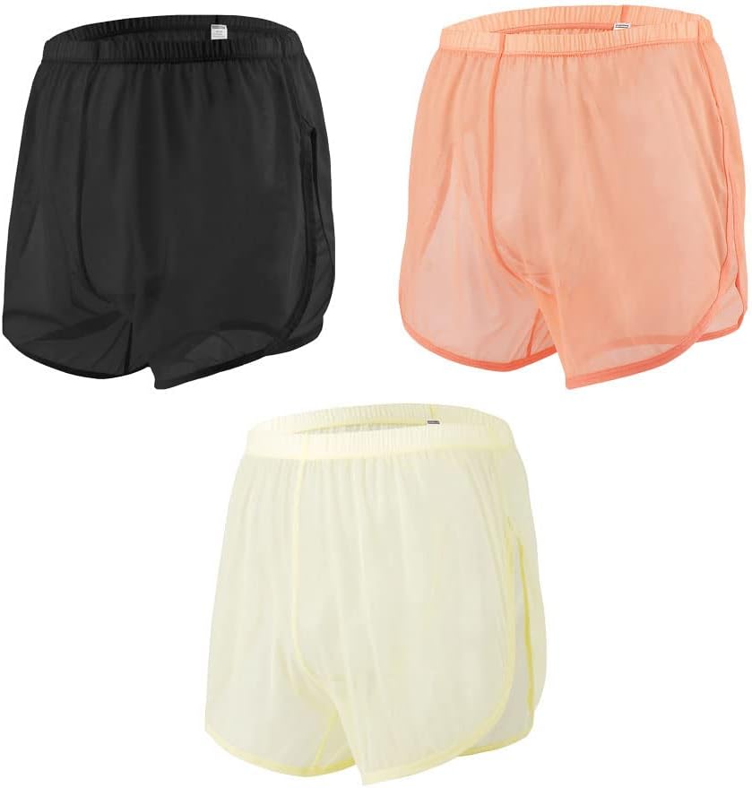 YAHWULAI Herren Vier-Ecken-Unterwäsche Transparent Atmungsaktiv Bequem Sommer M 3*mul 01, M 3*mul 01