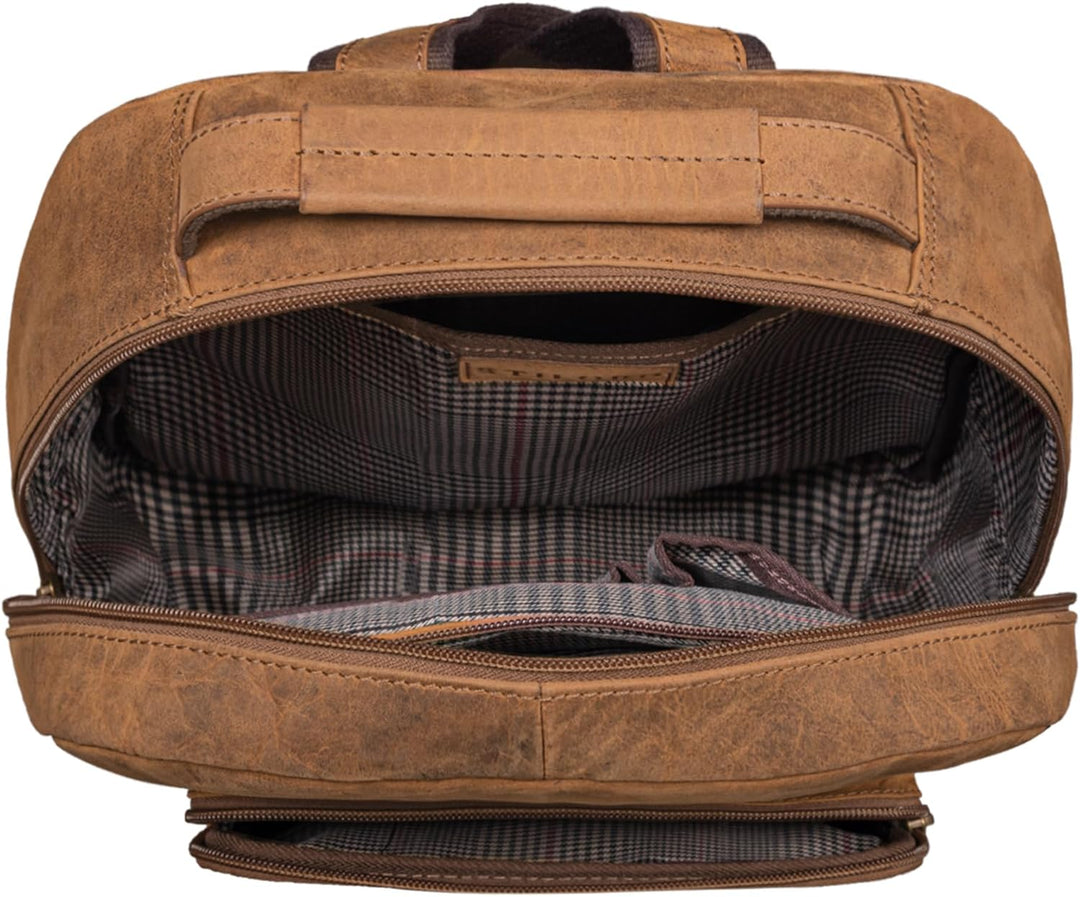 STILORD 'Glover' Business Lederrucksack für 15,6 Zoll Laptop Rucksack für Damen und Herren DIN A4 Of