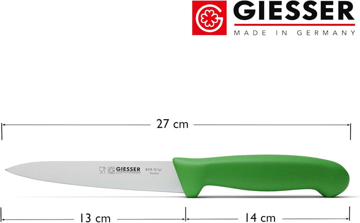 Giesser seit 1776 - Made in Germany - Küchenmesser 15 cmVeggie, grün, nachhaltiger Griff, rutschfest