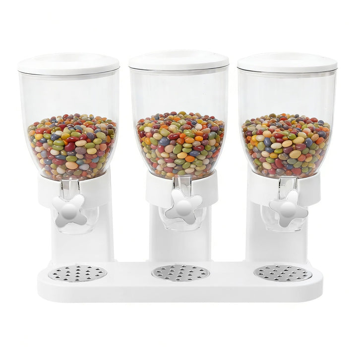 Müslispender 2L 3er Set, Cereal Dispenser mit Sichtfenster (Weiss), Weiss