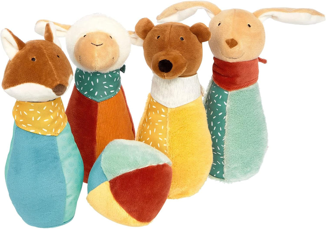 SIGIKID 43222 Soft-Kegelspiel, yellow für Mädchen und Jungen von 3 bis 36 Monaten Mehrfarbig/Kegelsp