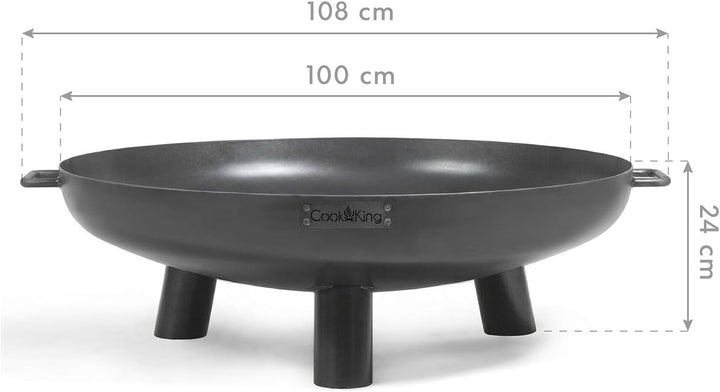 CookKing Bali | Garten Feuerschale 100 cm | Stahl Grill