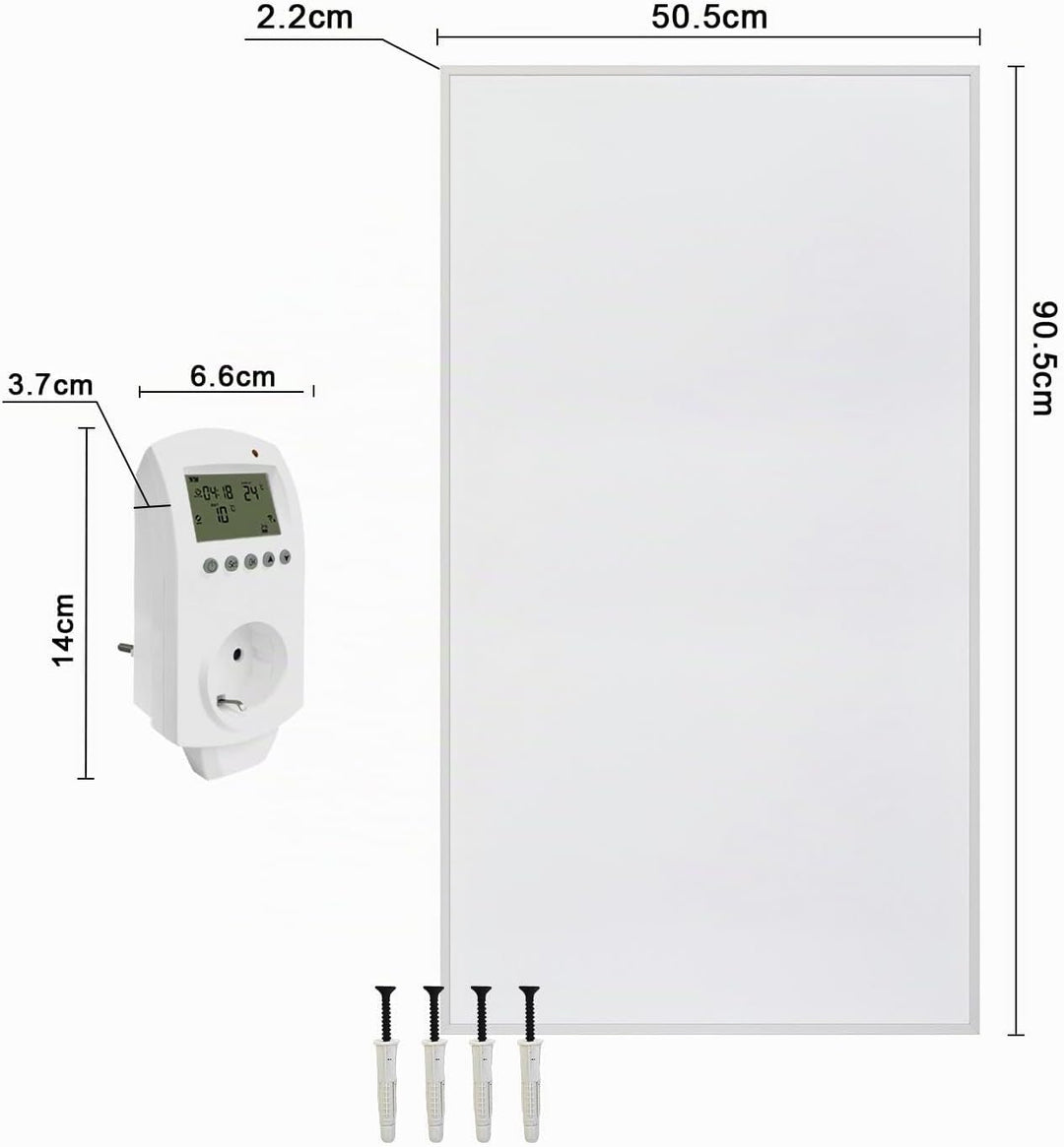 Hocosyme Infrarotheizung Glas 360W, Infrarot Glasheizung 60x70 CM,Elektroheizung mit Überhitzungssch