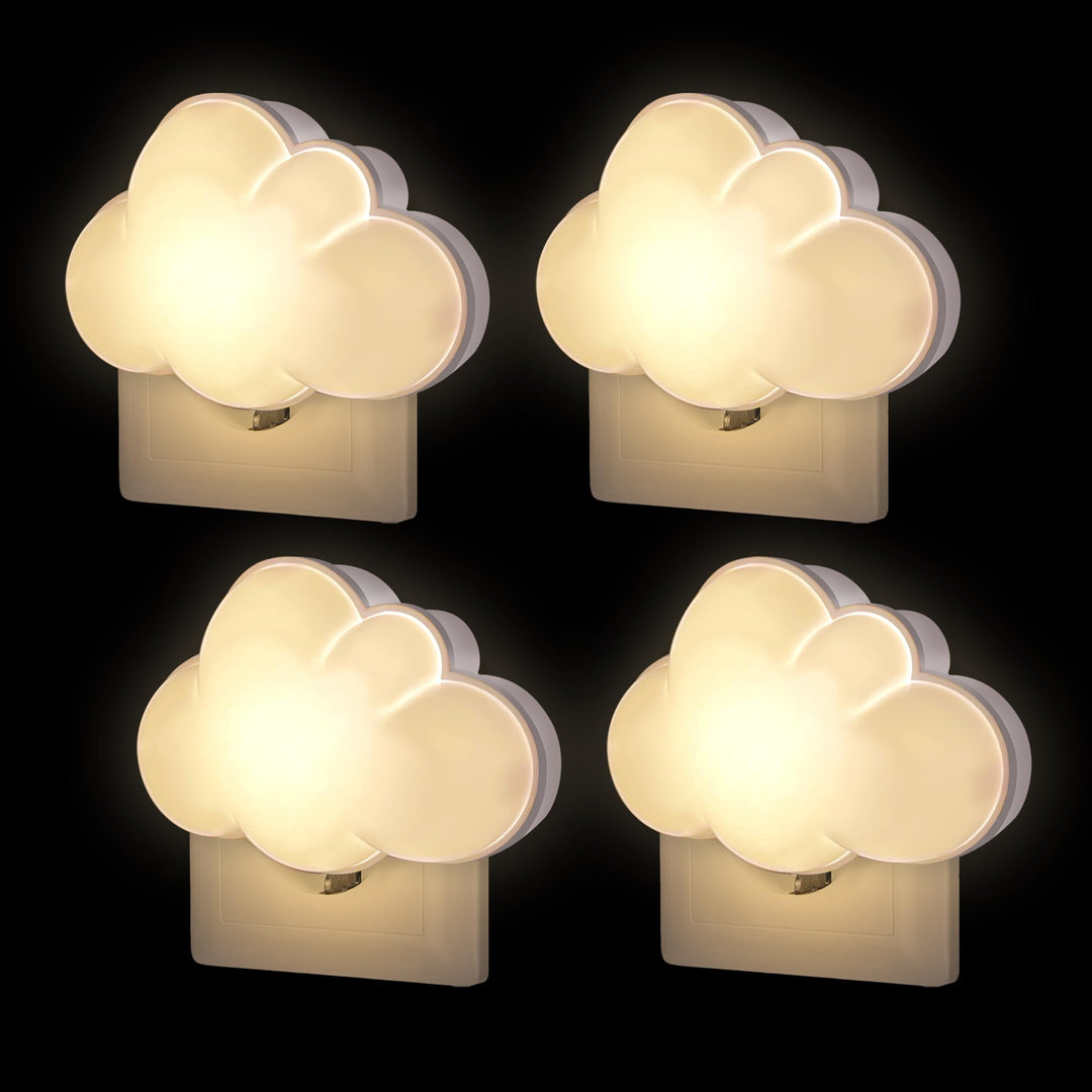 Wetry Nachtlicht Baby Steckdosen Nachtlampe Steckdosenlicht Automatisch 4 Stück Stilllicht LED Wolke