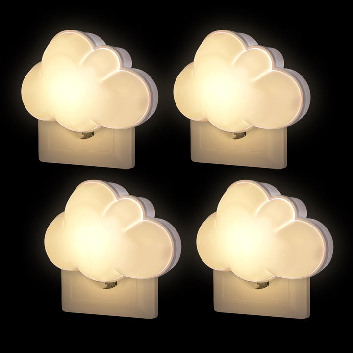 Wetry Nachtlicht Baby Steckdosen Nachtlampe Steckdosenlicht Automatisch 4 Stück Stilllicht LED Wolke