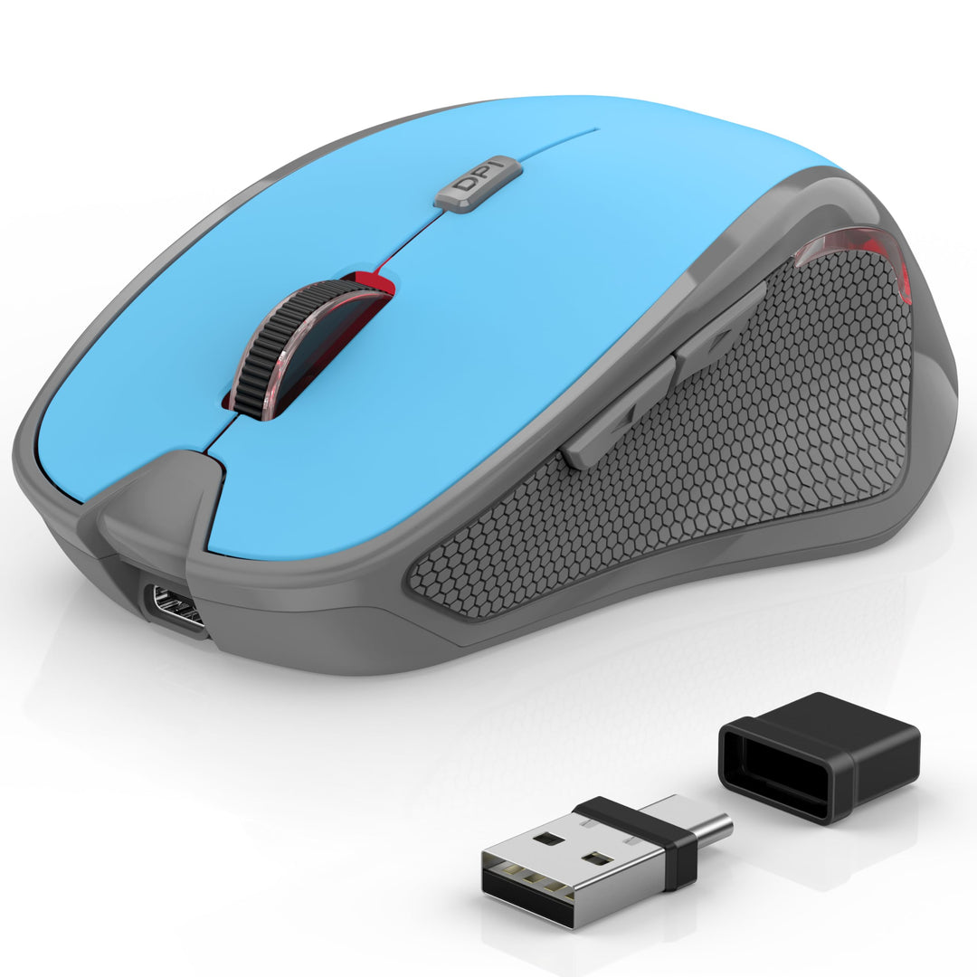 Ergonomische Maus Kabellos für Laptop/PC/MacBook/iPad, 2.4GHz & Bluetooth Büro Stumme Funkmaus, 1600