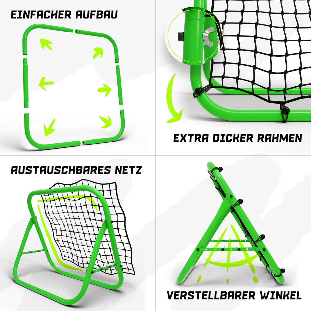 BENTSON Rebounder für Fussball Kinder und Profis I Inkl. Ersatznetz I Robuster Rahmen I Auch für Han