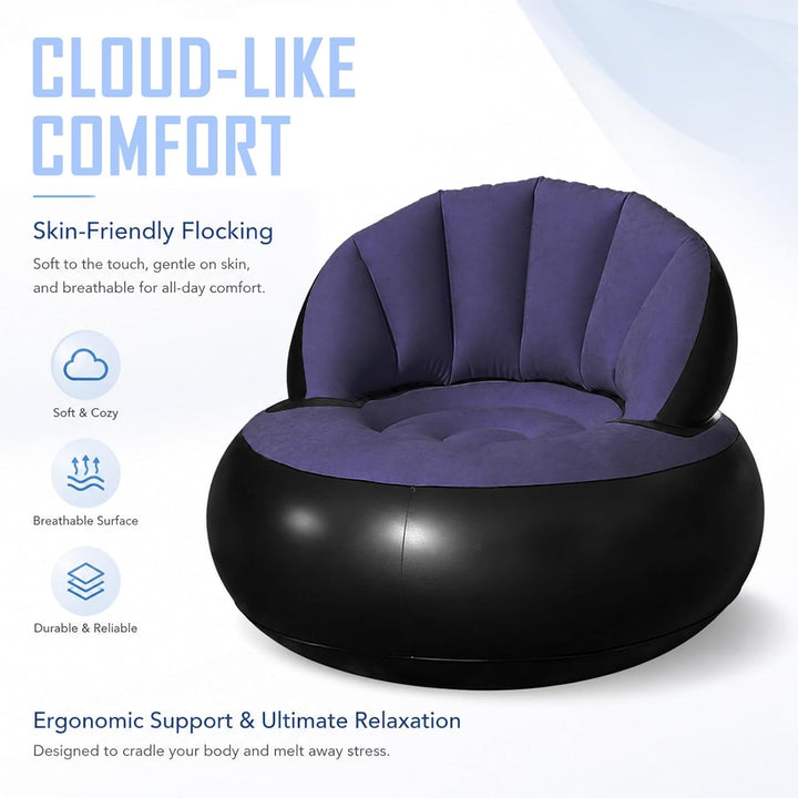 Aufblasbares Sofa, Wasserdichtes Aufblasbarer Sessel, Luftsofa mit Fusspumpe, Aufblasbare Couch mit