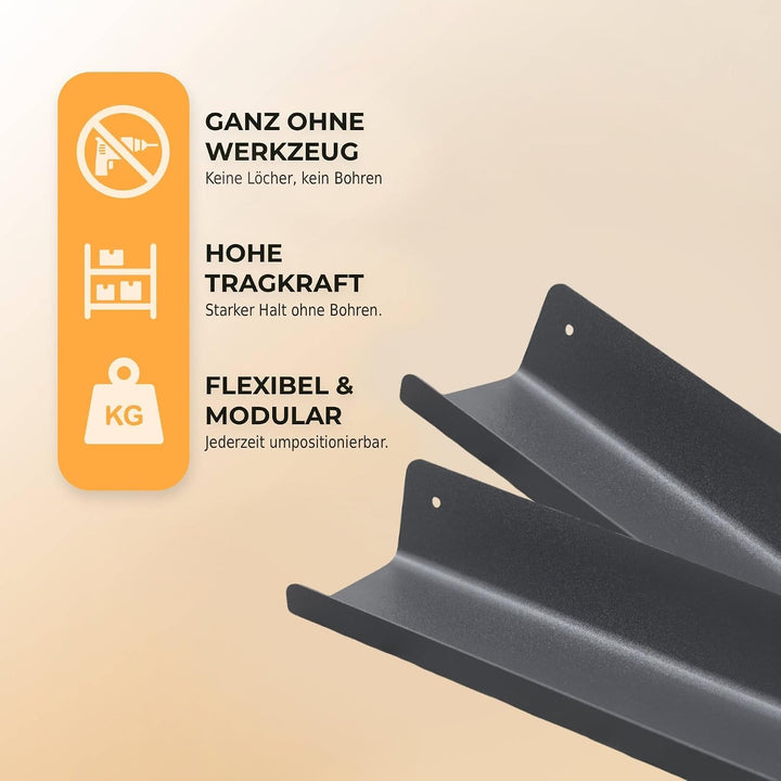 HOME LOVE Ablage für Akustikpaneele 26x9 cm – ohne Bohren | Regal für Paneele | Akustikpaneele Zubeh