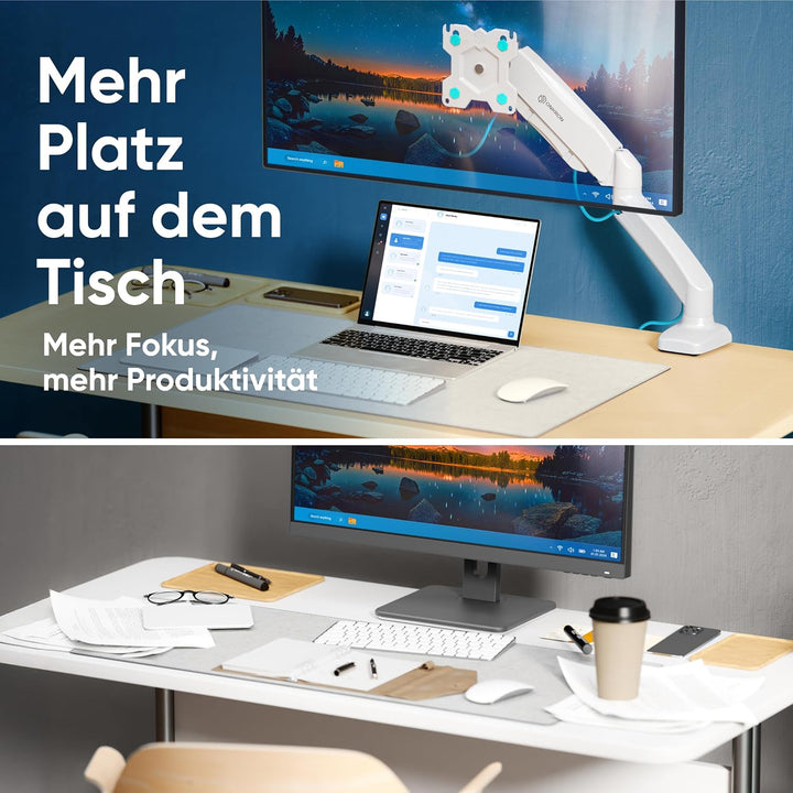 ONKRON Gaming Monitor Halterung 1 Monitor für 13" - 32" Bildschirme bis zu 8 kg - Ergonomische Bilds