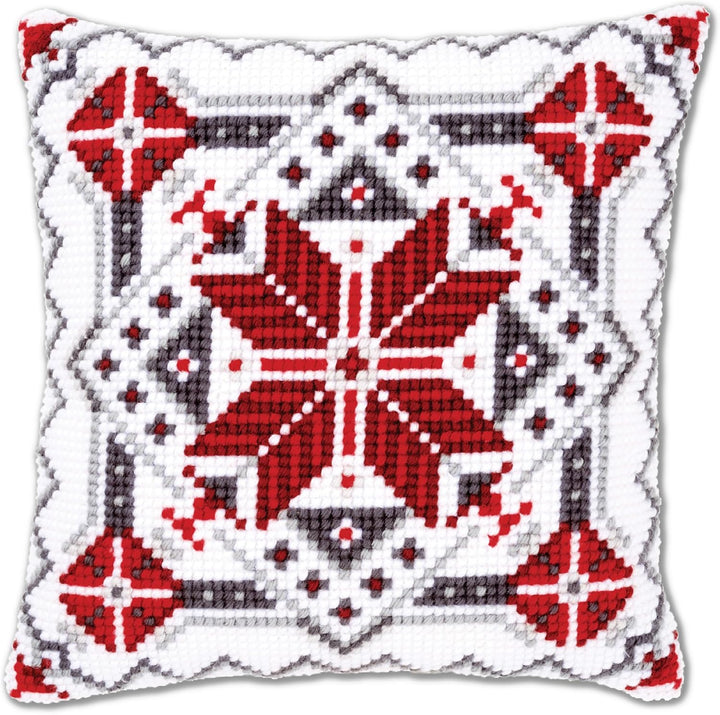 Vervaco Winterlich Kreuzstichkissen/Stickkissen inklusive Material, Baumwolle, Mehrfarbig, 40 x 40 x