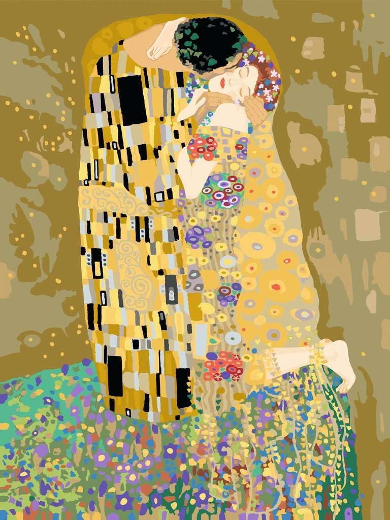 Ravensburger CreArt 23648 - Der Kuss (Gustav Klimt) - Malen nach Zahlen Erwachsene, DIY Malset mit P