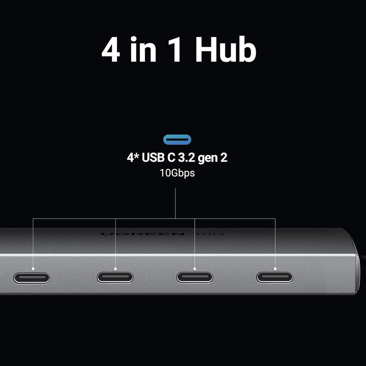 UGREEN USB C Hub 10 Gbps, Adapter mit 4 USB C 3.2 Ports, Hochgeschwindigkeits USB C Multiport Splitt