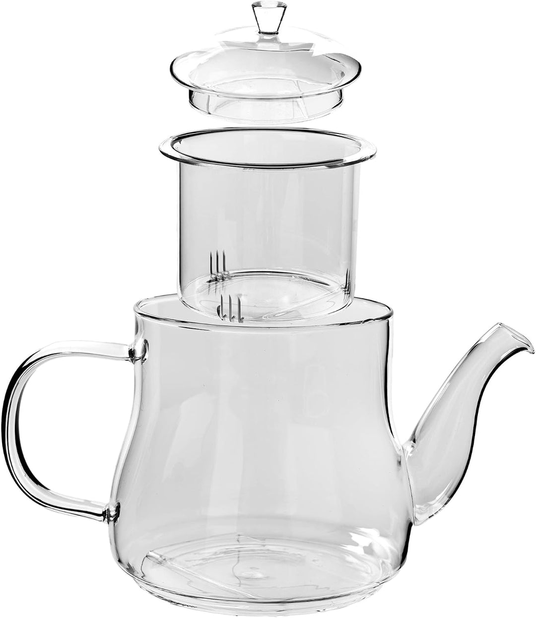 KADAX Teekanne aus Glas 1L, hitzebeständig, Glaskanne mit Siebeinsatz für losen Tee, Glasteekanne mi