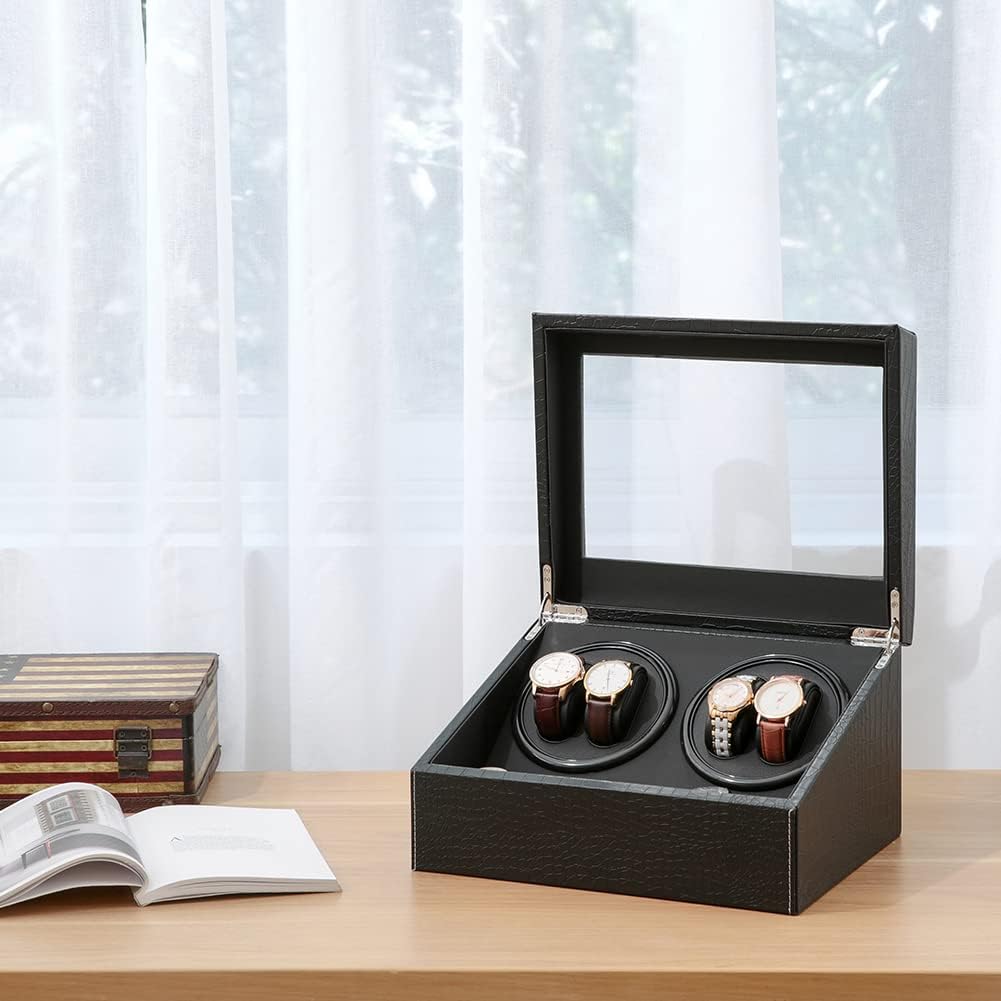 LINGFANSTORE Automatische Uhrenbeweger Box,luxuriöser Uhrenbeweger,Uhrengehäuse mit leisem Mabuchi M