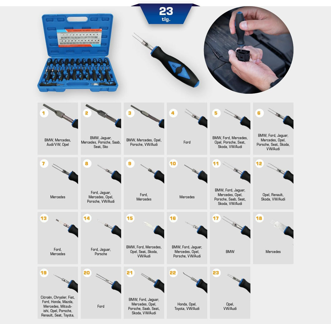 BRILLIANT TOOLS BT511100 Stecker-Entriegelungswerkzeug-Satz, 23-tlg [Powered by KS TOOLS]