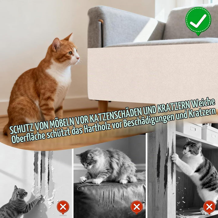 Kratzmatte Katze 60x200 cm Selbstklebende Katzenkratzmatte Kratzschutz DIY Kratzbrett Kratzteppich M