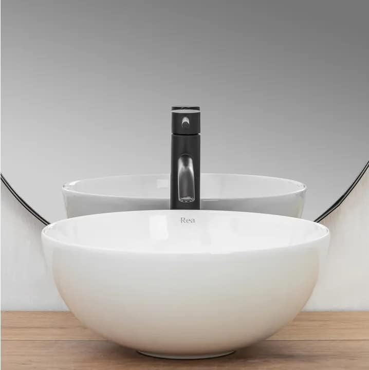 VBChome Badmöbel 60 cm Weiss Stella Aufsatzwaschbecken ohne Hahnloch 36x36 cm Klein Aufsatzwaschtisc
