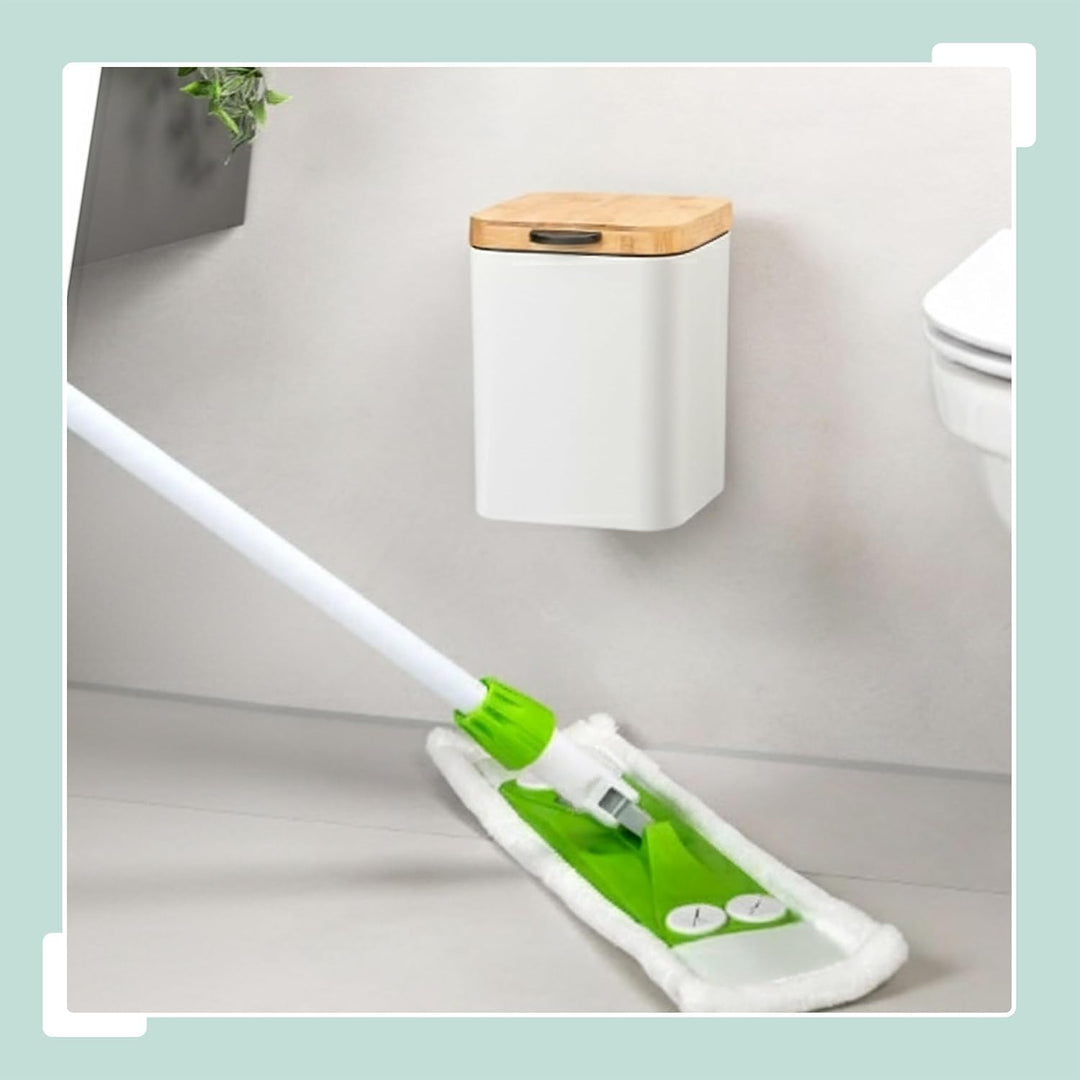 Relaxdays Kosmetikeimer Wandmontage, 3 l, Absenkautomatik, Inneneimer, Metall, Badezimmer Mülleimer