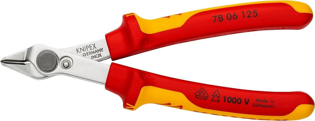 KNIPEX Electronic Super Knips Elektronik-Seitenschneider, 125 mm, VDE, weicher Draht(Kupfer) bis 1,6