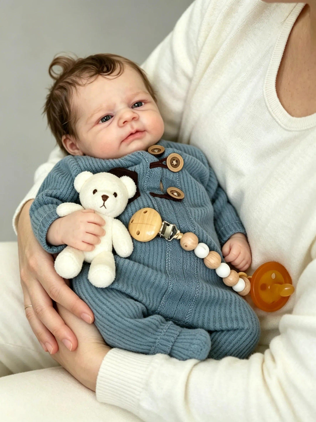 Zero pam Reborn Baby Vollsilikon Lebensecht Jungen Augen Auf, 43CM Lebensechte Babypuppen Wie Echt,