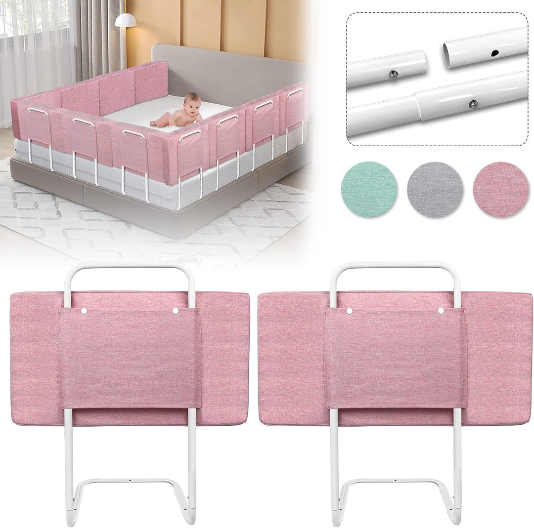 AufuN Bettgitter Baby Bettschutzgitter 60cm, Höhenverstellbar Kinderbettgitter Rausfallschutz für Be