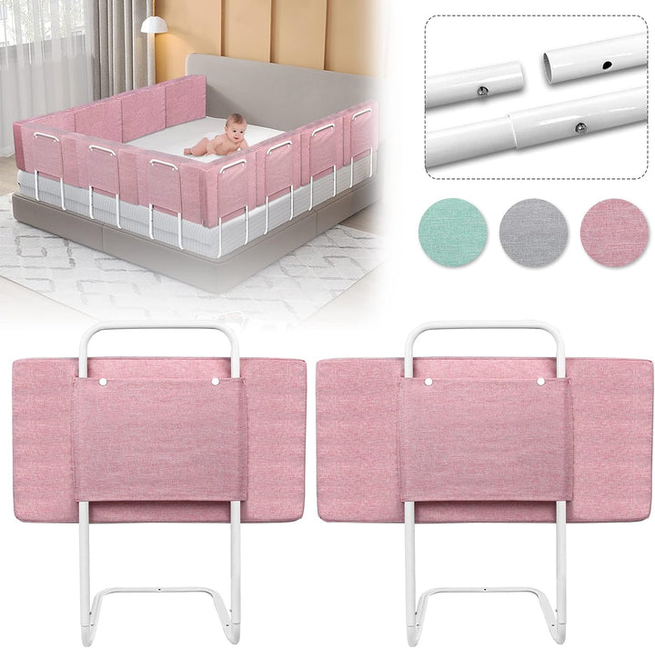 AufuN Bettgitter Baby Bettschutzgitter 60cm, Höhenverstellbar Kinderbettgitter Rausfallschutz für Be