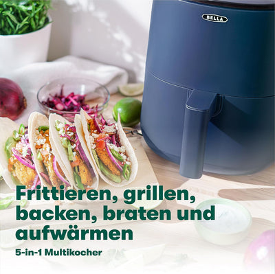 BELLA 3 L Touchscreen-Luftfritteuse, ölfreies Frittieren, Spülmaschinenfeste Antihaft-Pfanne und Fri