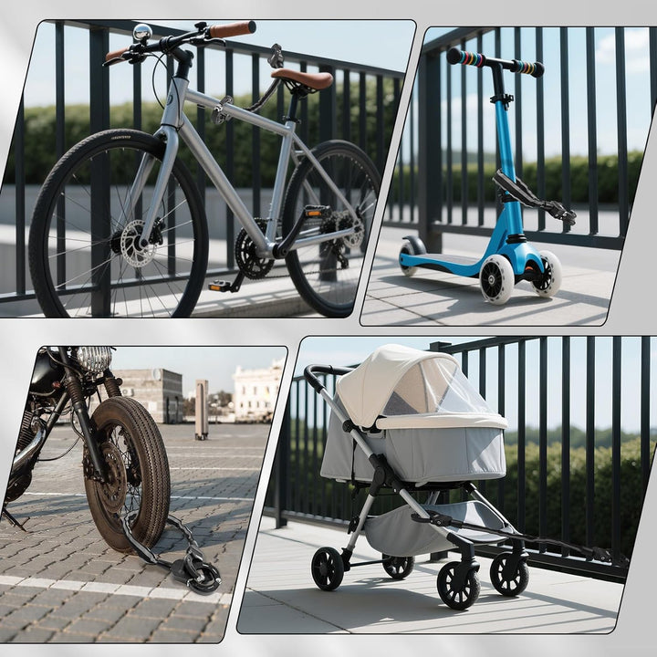 E Scooter Schloss, Schloss für E Scooter mit Schlüssel, Handschellenschloss mit Silikonschutz Gegen