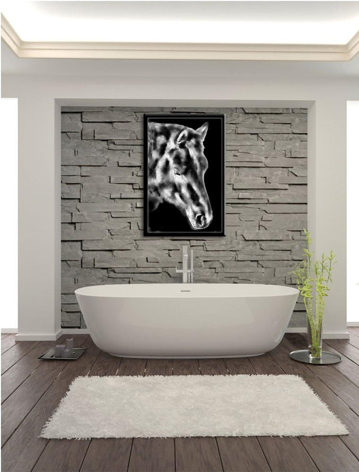 Pixxprint majestätisches Pferd als Leinwandbild/Grösse: 100x70 cm/Wandbild/Kunstdruck/fertig bespann
