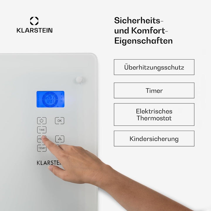 Klarstein Elektroheizung, Konvektor-Heizung, Mobile Elektroheizung Energiesparend, Schlanke, Leise H
