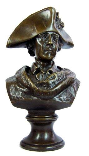 Kunst & Ambiente - Bronzefigur - Friedrich II. / der Grosse Fritz Figur - Bronzebüste mit Dreispitz
