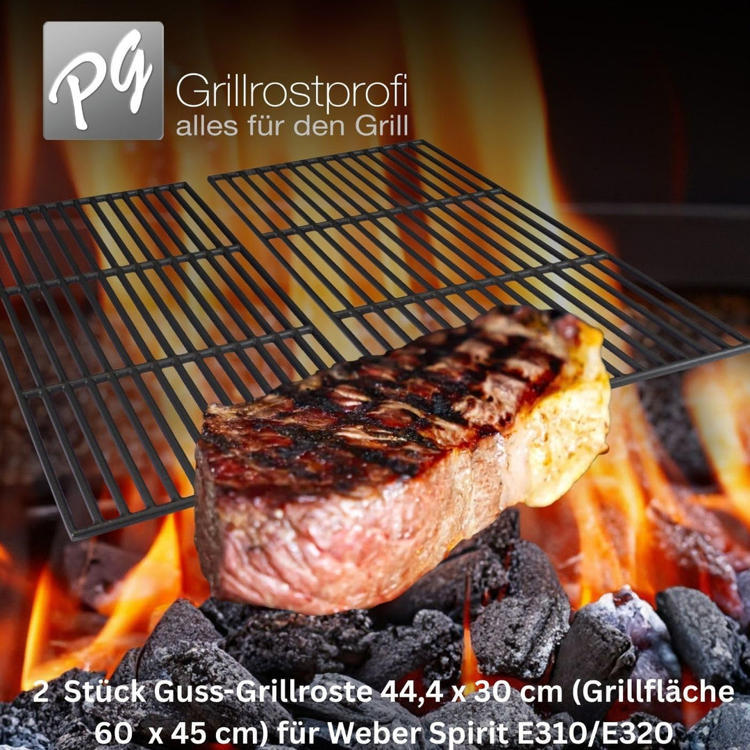 Grillrostprofi Grillrost Ersatz für Weber Spirit E310 / E 320 Gusseisen-Gusseisen 44,4 x 30 cm Gusse