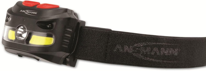 ANSMANN Akku LED Kopflampe - Profi LED Arbeitsleuchte mit 250 Lumen - Stirnlampe LED ideal zum Radfa