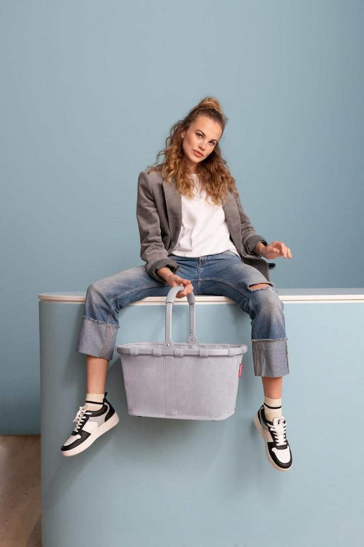 reisenthel carrybag Cord Grey – Stabiler Einkaufskorb mit viel Stauraum und praktischer Innentasche