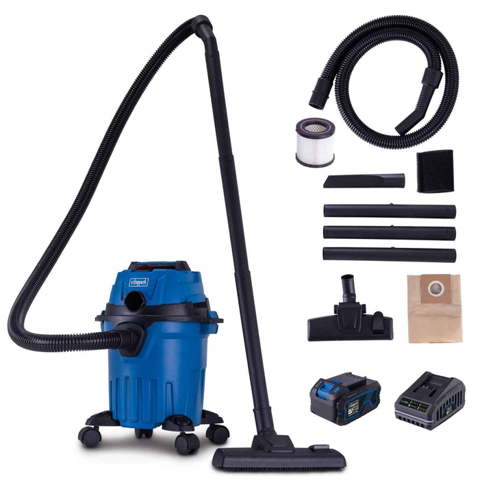 Scheppach Akku Nass-Trockensauger C-NTS15-X | Saugleistung 10kPa | Behältervolumen 12L | Schlauch 1,